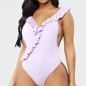 Fashion Nova Lavender Ruffles & Sexy Swim Suit